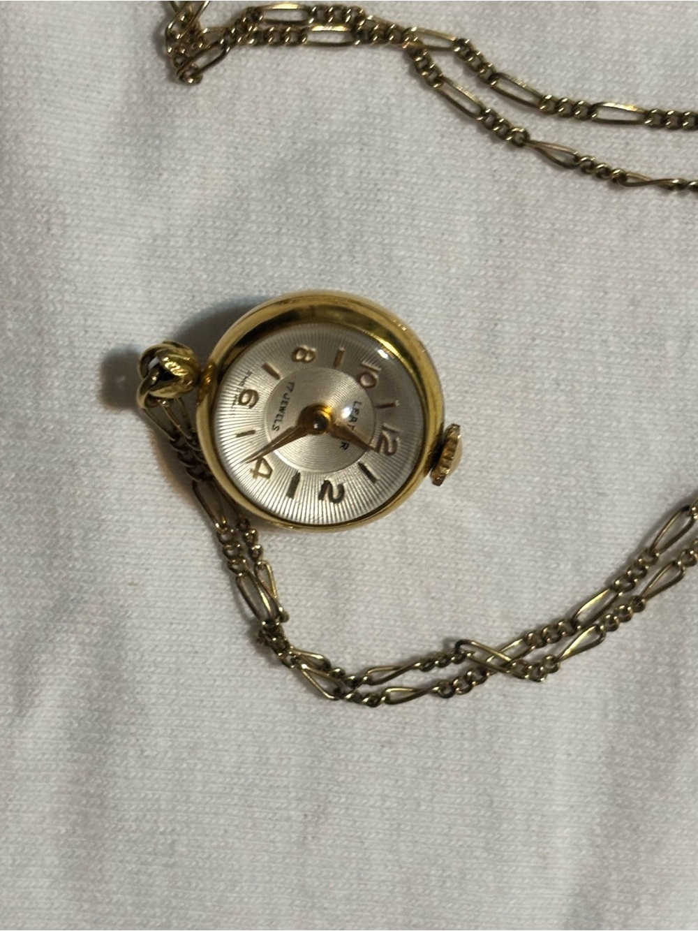 Vintage Gold Ladies Pendant Watch With Gold Chain